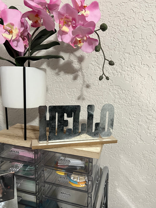 2x Custom Photo Magnet with Hello sign