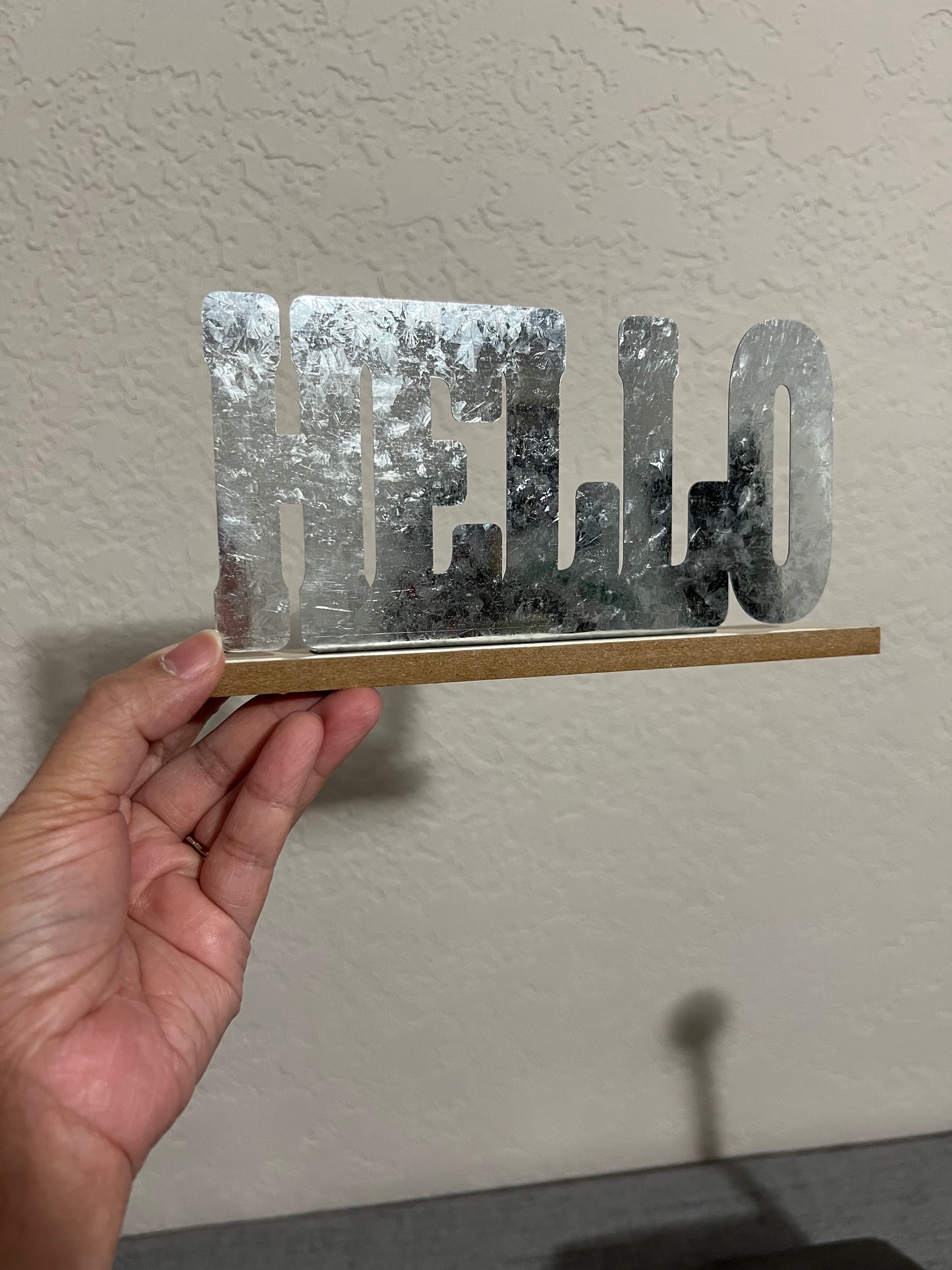 2x Custom Photo Magnet with Hello sign